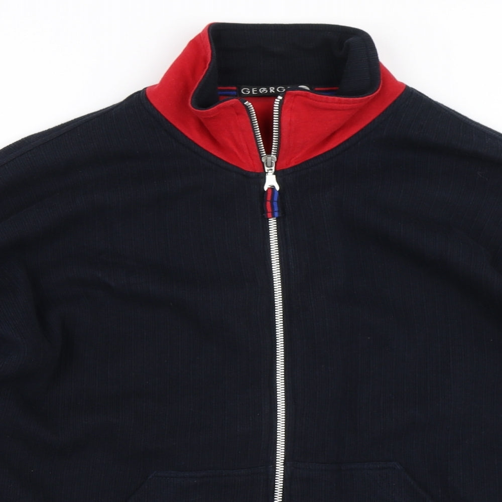 George Mens Blue   Full Zip Sweatshirt Size L