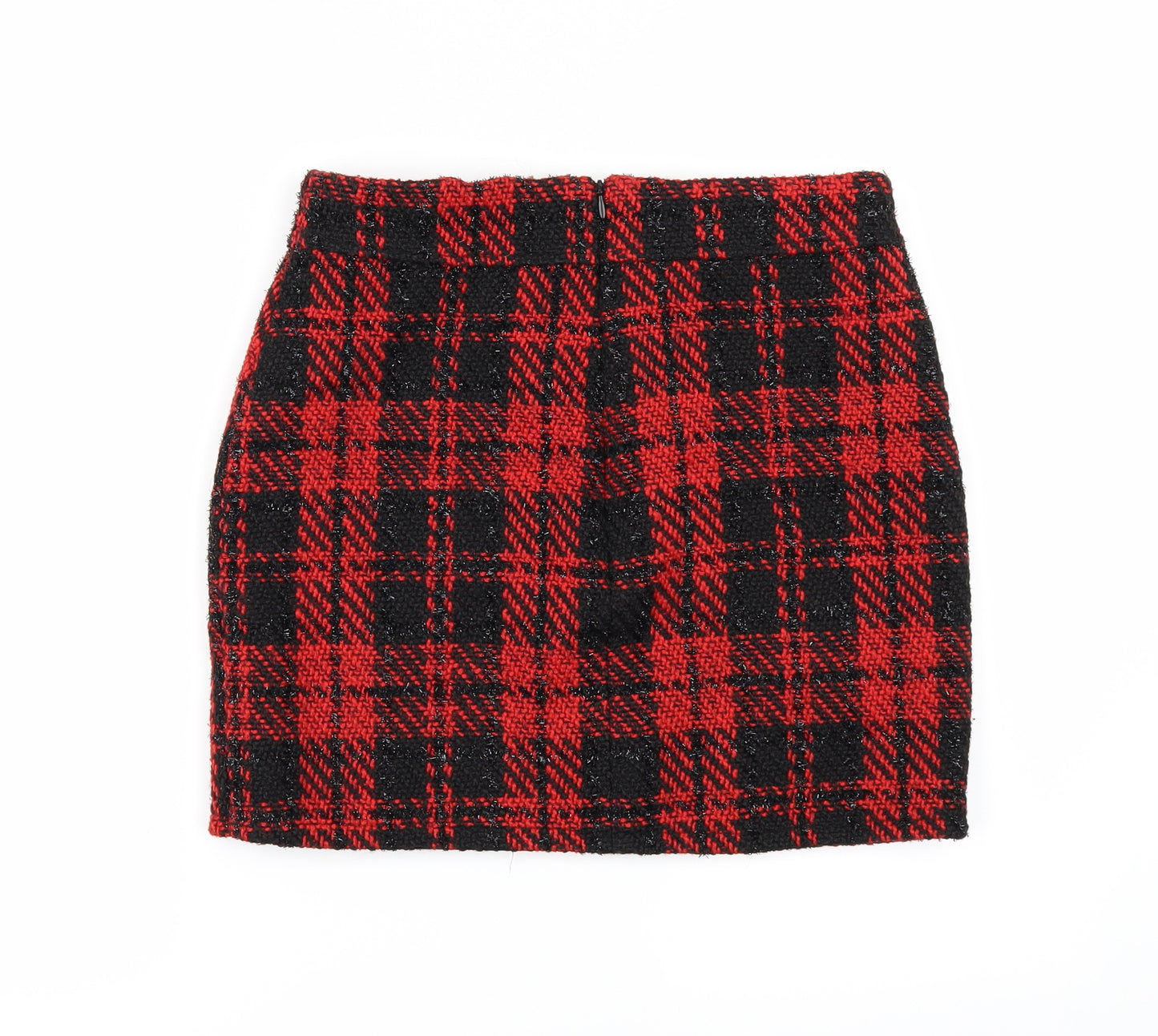 Primark Womens Red Check  Mini Skirt Size 10