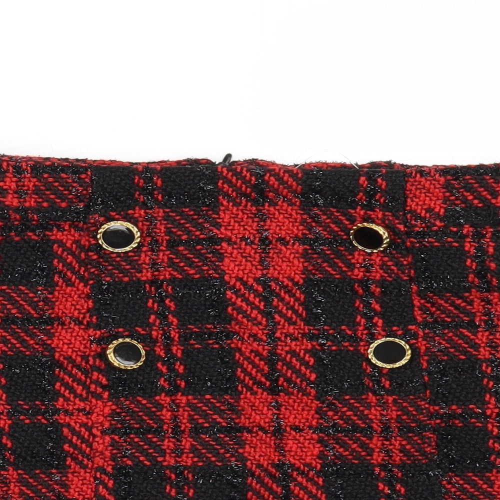 Primark Womens Red Check  Mini Skirt Size 10