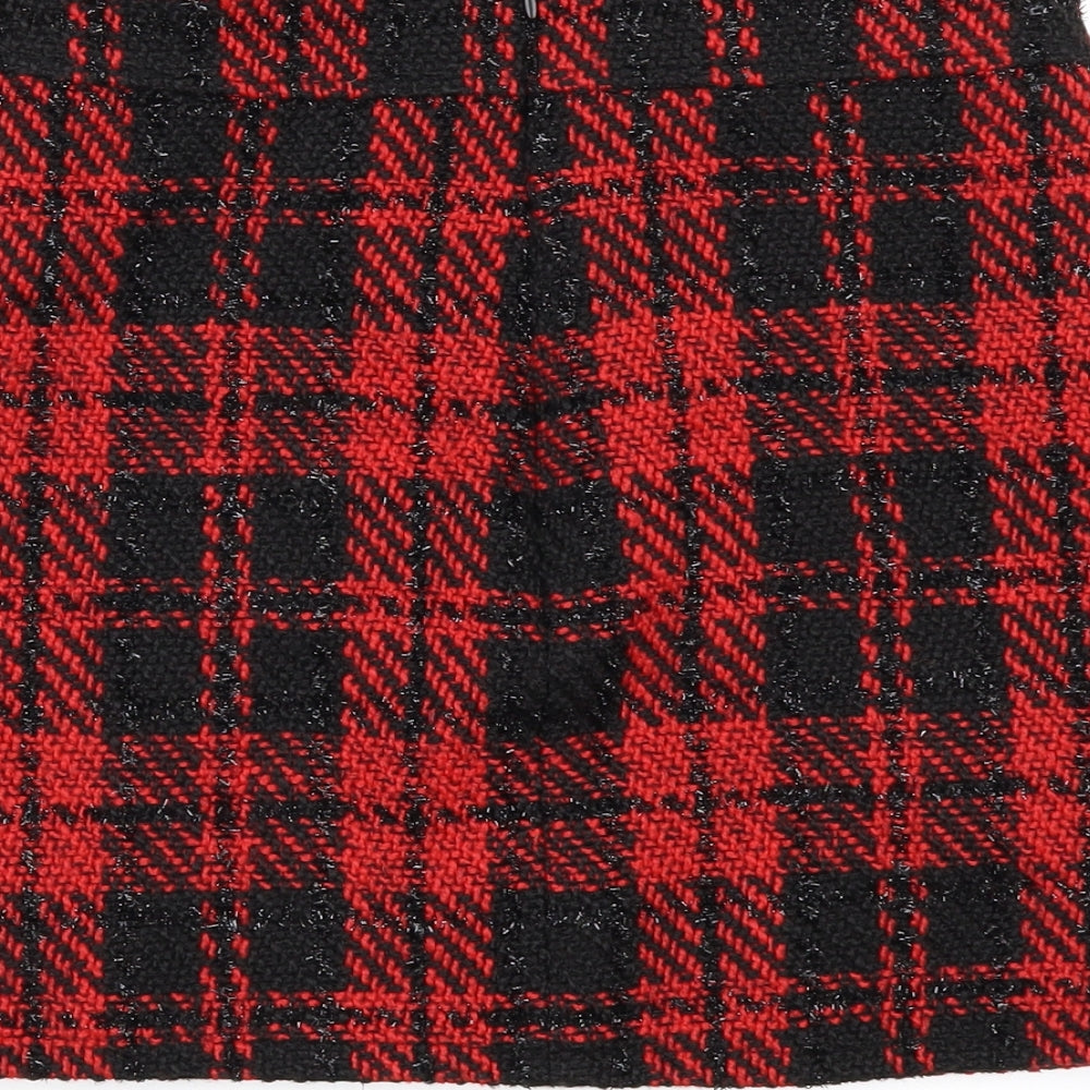 Primark Womens Red Check  Mini Skirt Size 10