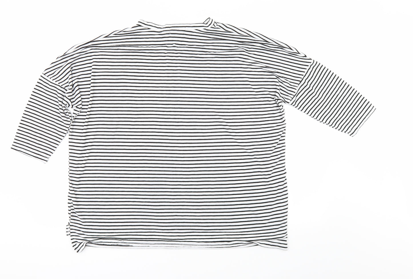 Primark Womens White Striped  Basic T-Shirt Size M