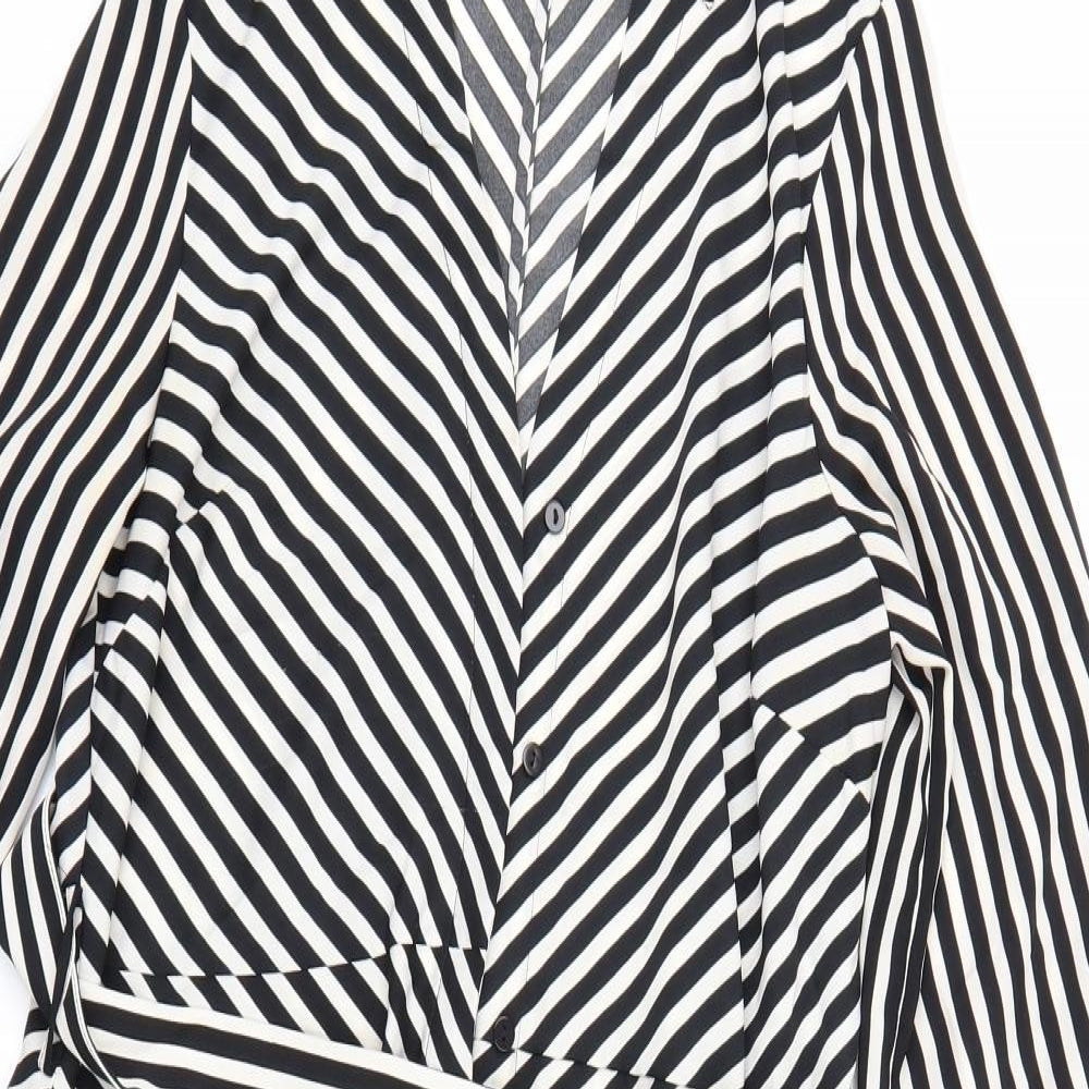 H&M Womens Black Striped  Shift  Size 10