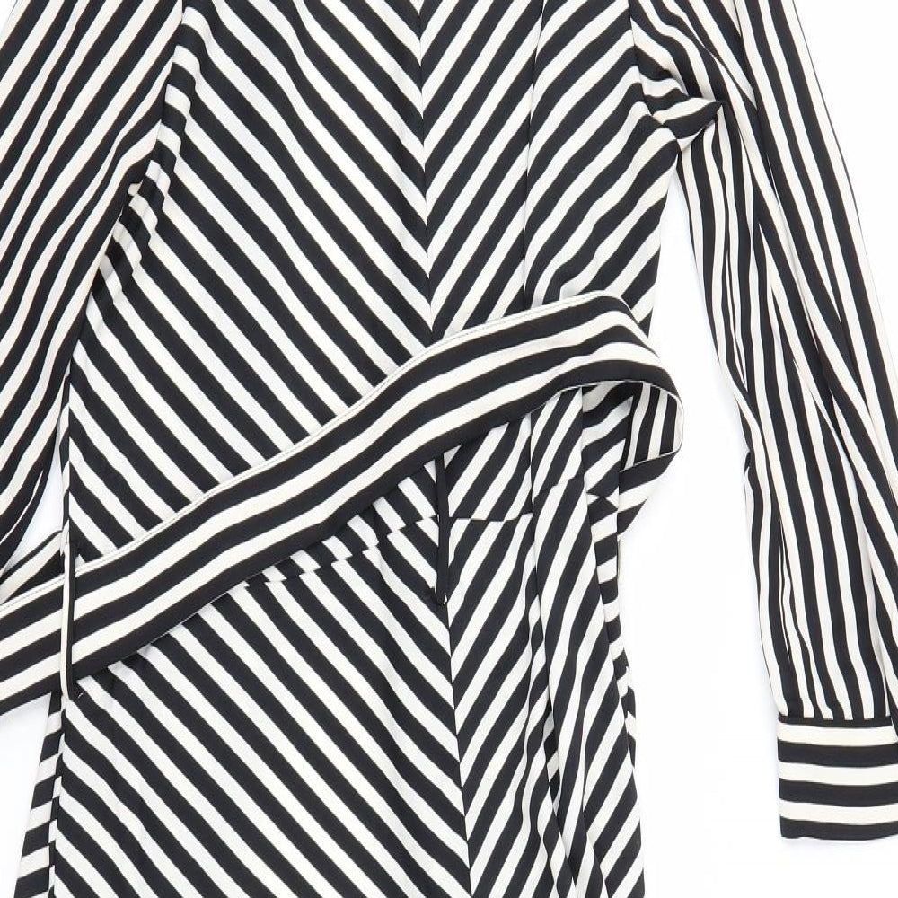 H&M Womens Black Striped  Shift  Size 10