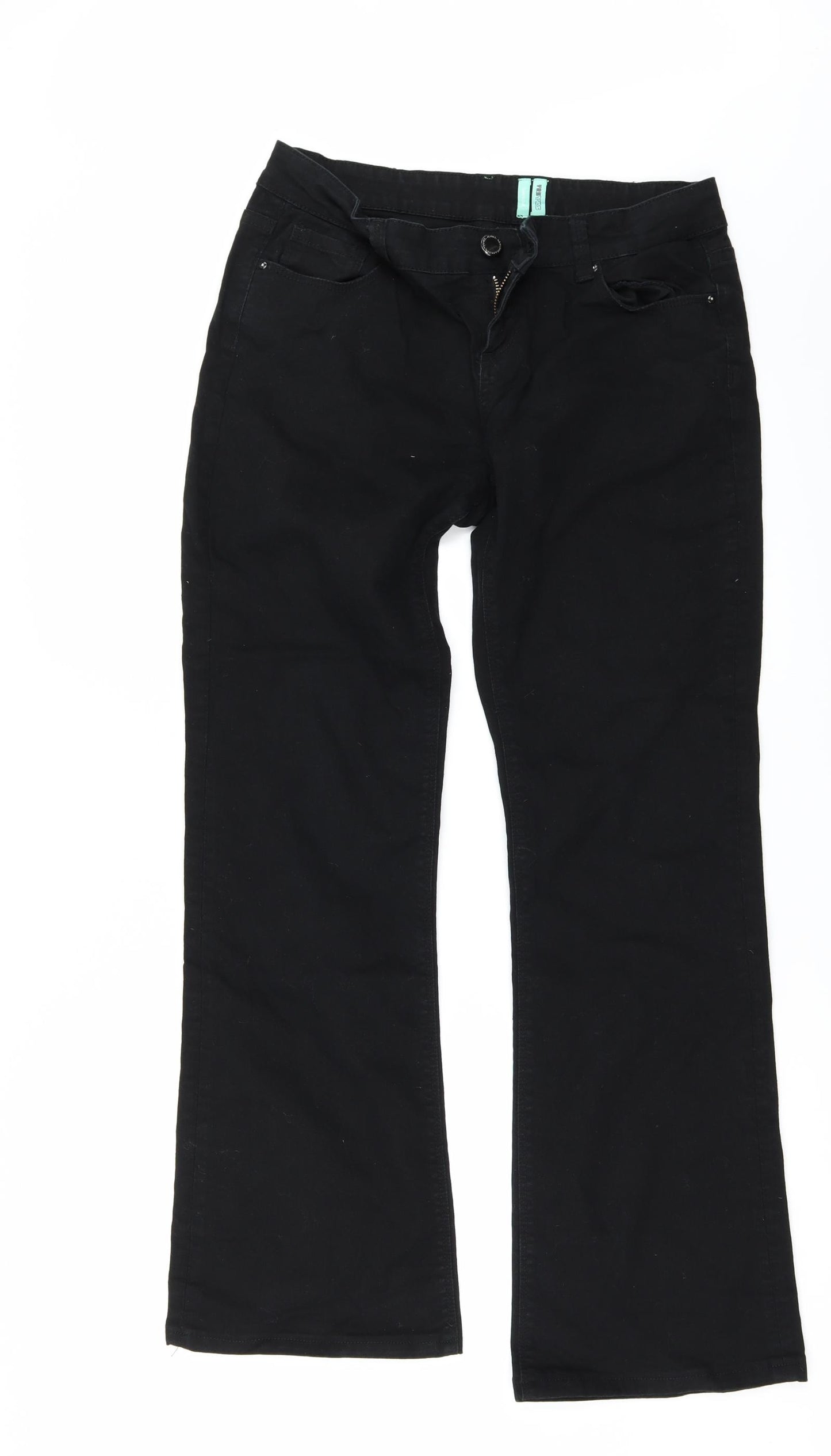 Yesyes Womens Black  Denim Bootcut Jeans Size 14 L31 in