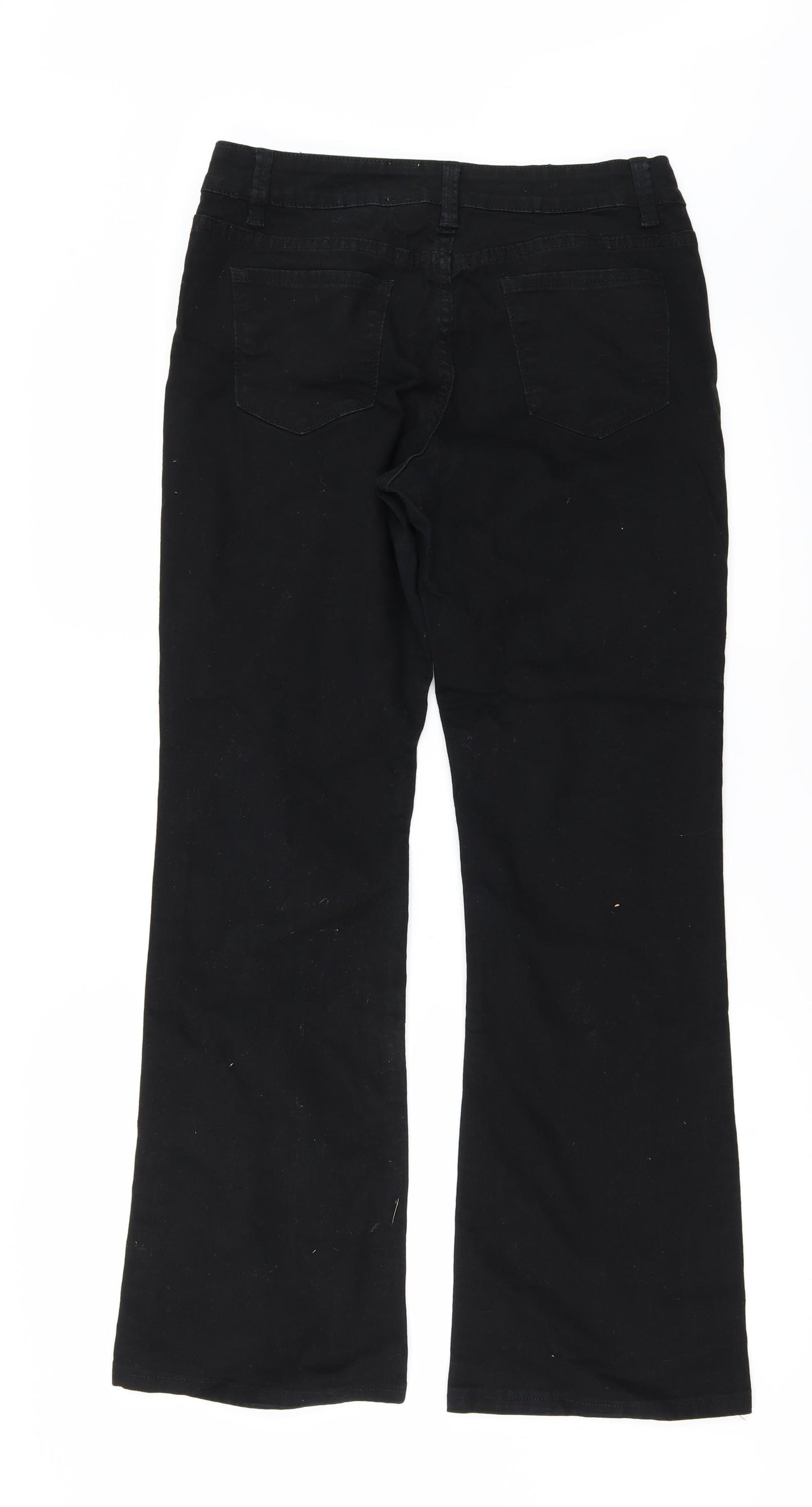 Yesyes Womens Black  Denim Bootcut Jeans Size 14 L31 in