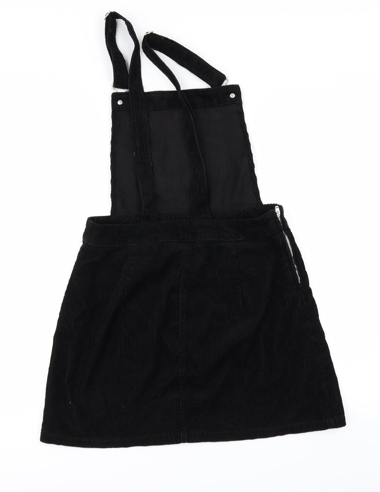 H&M Womens Black  Corduroy Pinafore/Dungaree Dress  Size 12