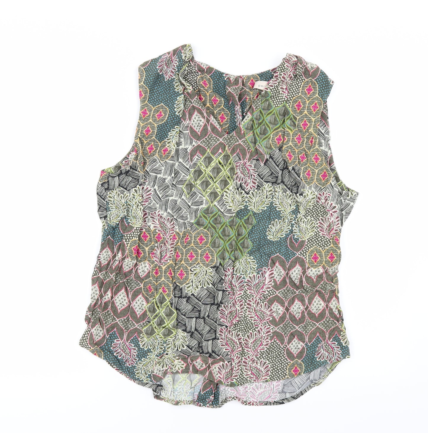 Per Una Womens Multicoloured Geometric  Basic T-Shirt Size 18