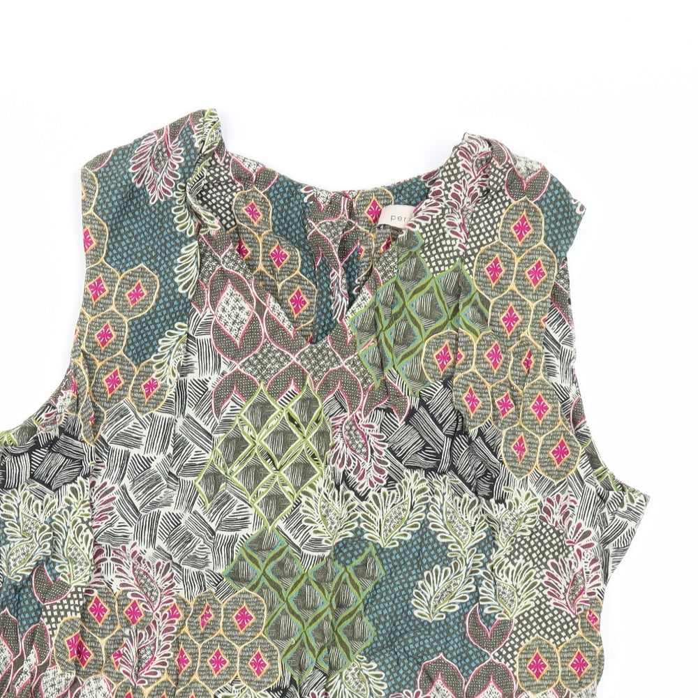 Per Una Womens Multicoloured Geometric  Basic T-Shirt Size 18