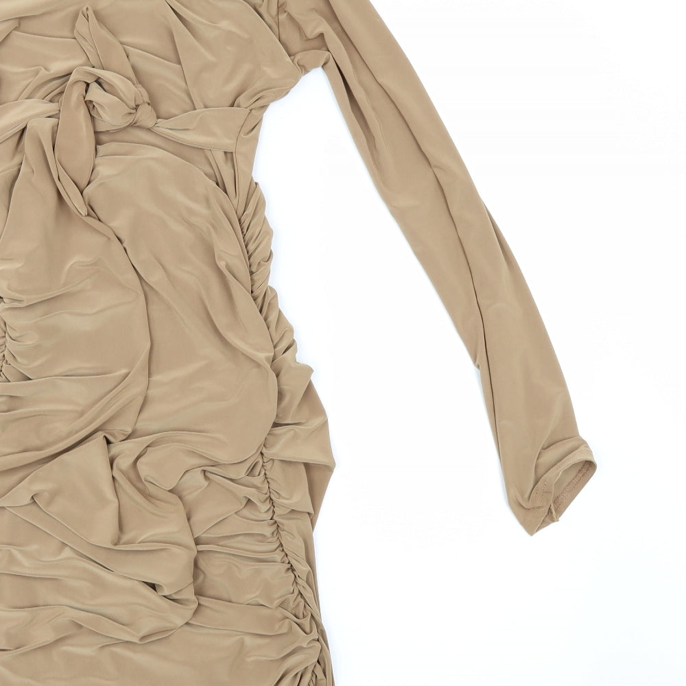 Femme Luxe Womens Gold   Bodycon  Size 10