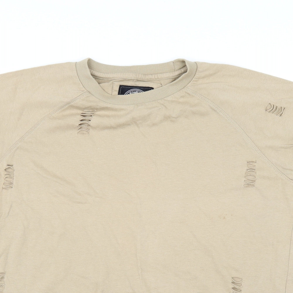Genetic Apparel Womens Beige   Basic T-Shirt Size M