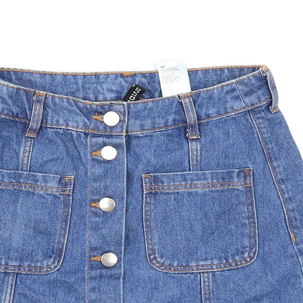 Divided by H&M Womens Blue  Denim Mini Skirt Size 4