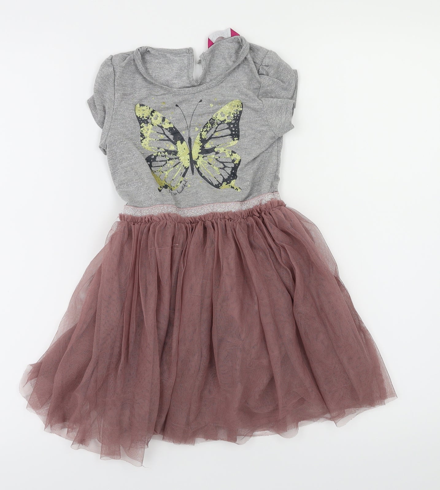 Preworn Girls Purple Animal Print  Fit & Flare  Size 4-5 Years