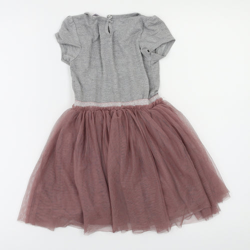 Preworn Girls Purple Animal Print  Fit & Flare  Size 4-5 Years