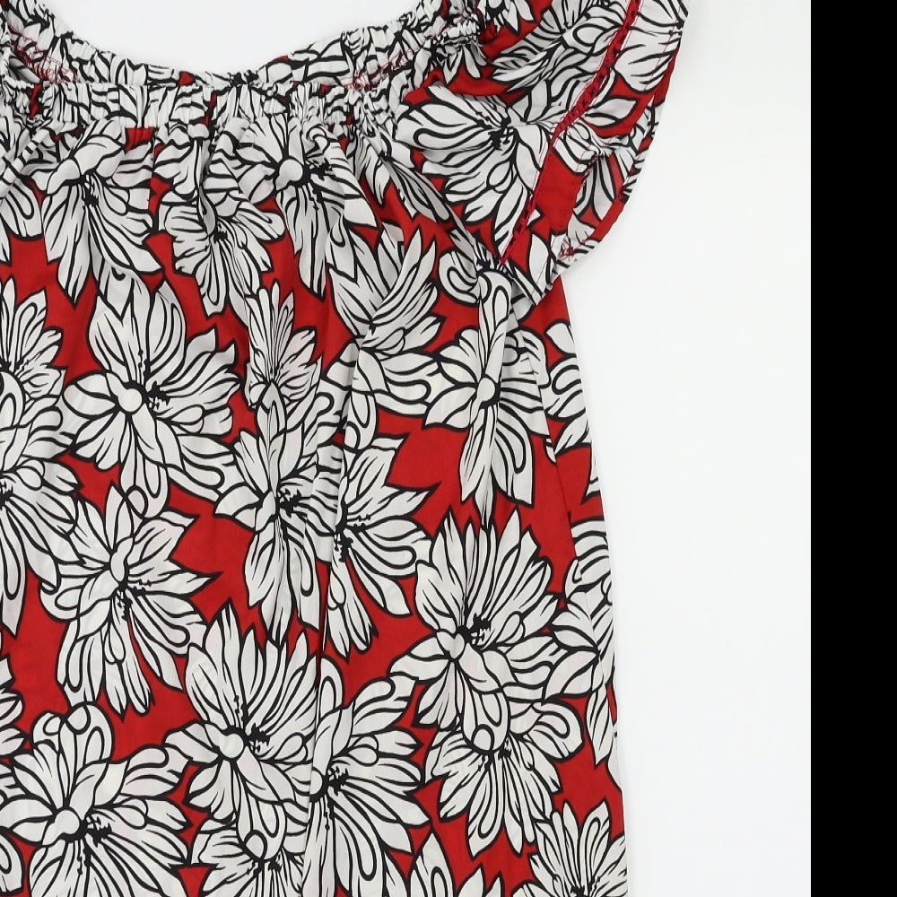 Primark Womens Red Floral  Fit & Flare  Size 12