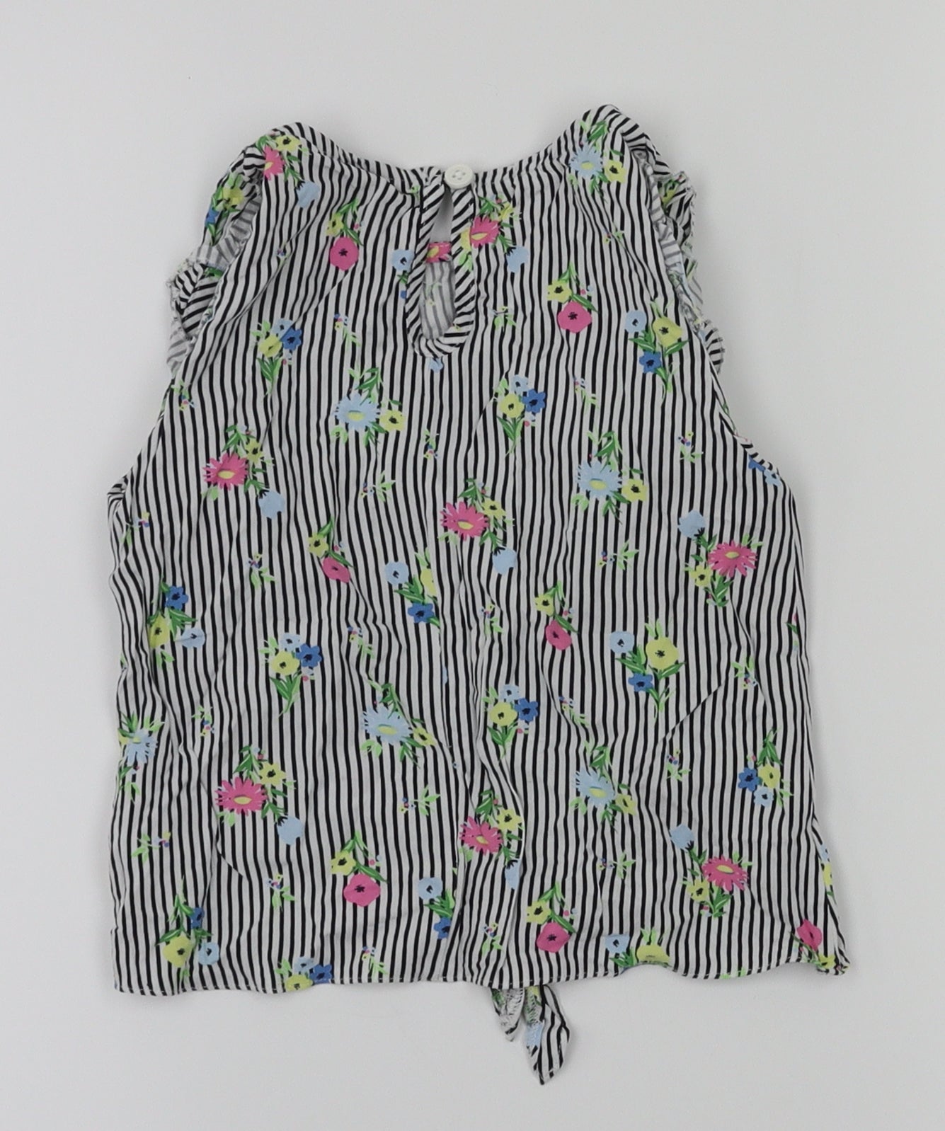 Primark Girls Beige Striped  Basic T-Shirt Size 5-6 Years