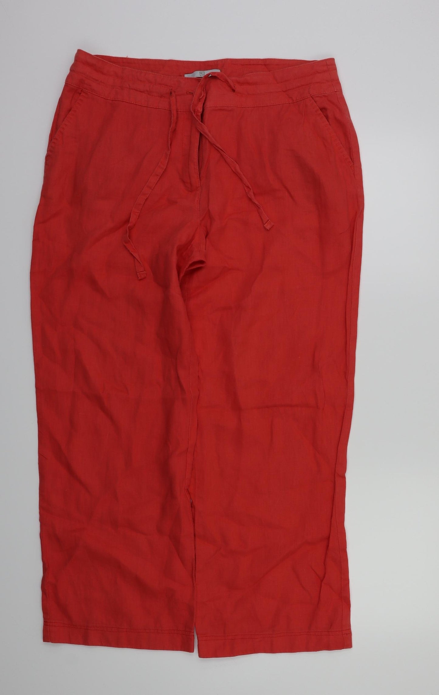 TU Womens Red   Trousers  Size 14 L26 in