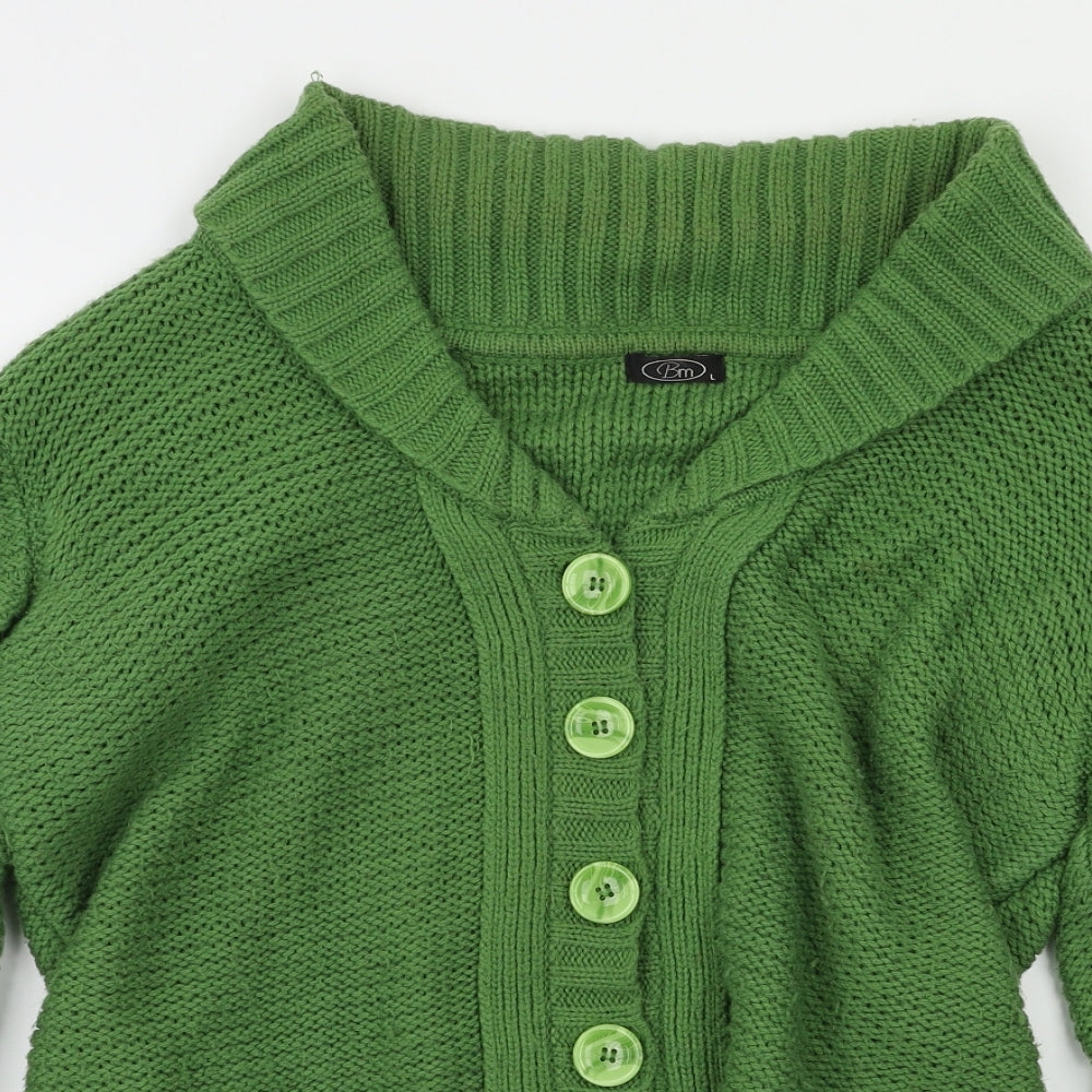 BM Womens Green   Cardigan Jumper Size L