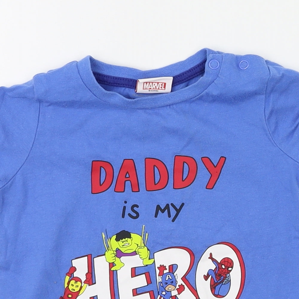 Marvel  Blue   Basic T-Shirt Size 12-18 Months