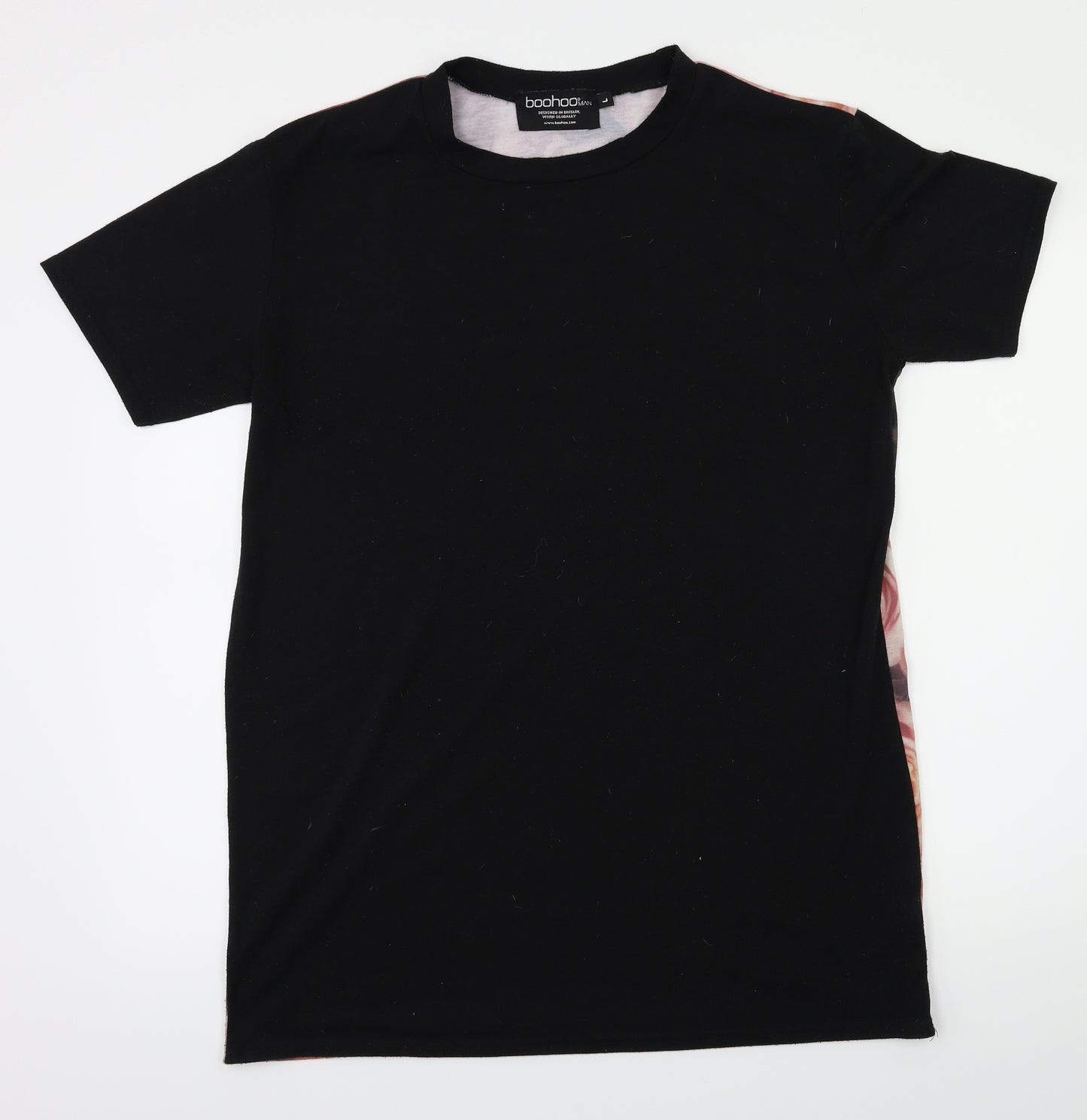 Boohoo MAN Mens Black    T-Shirt Size L