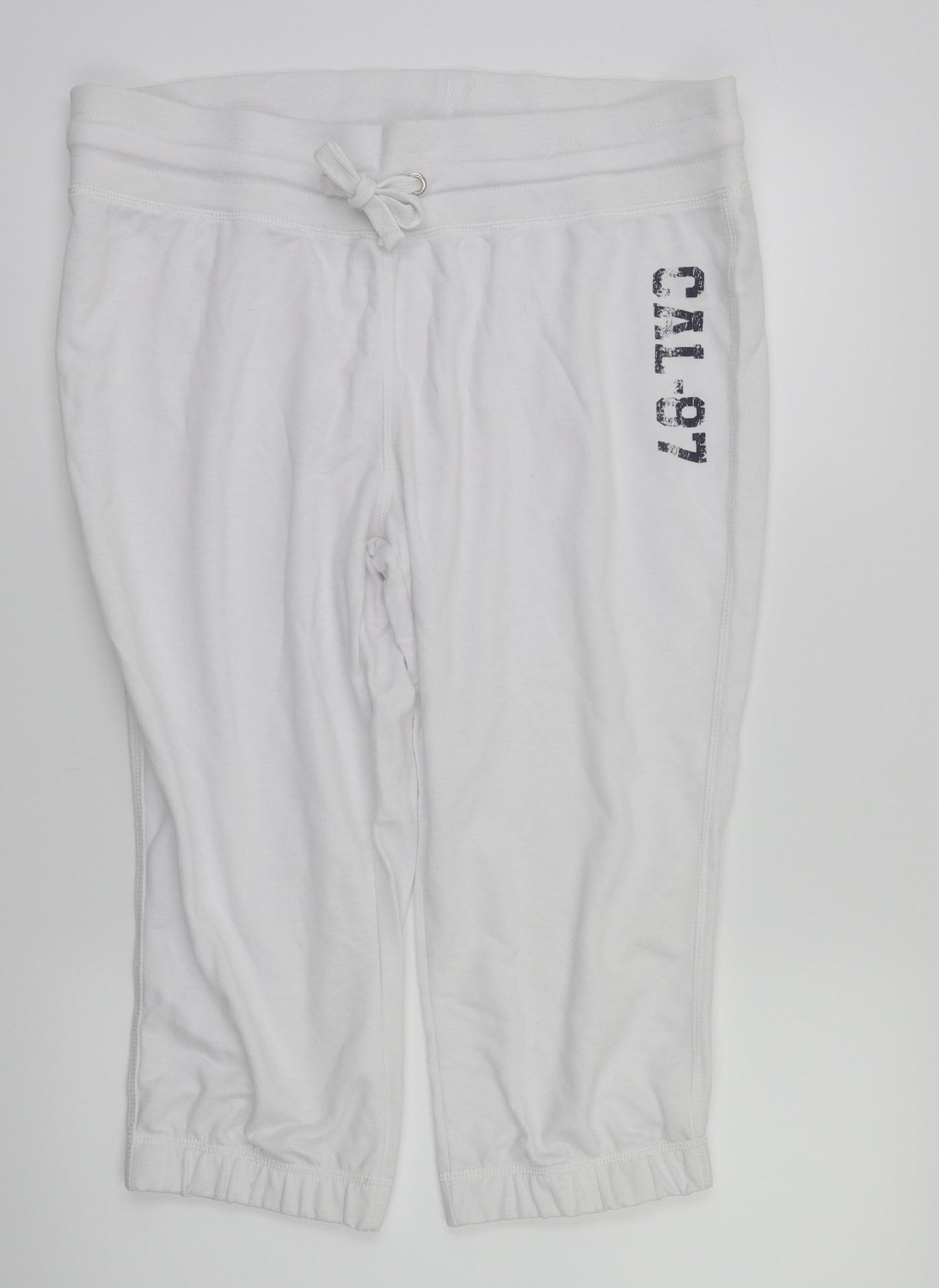 Preworn Womens White   Sweatpants Trousers Size 16 L20 in