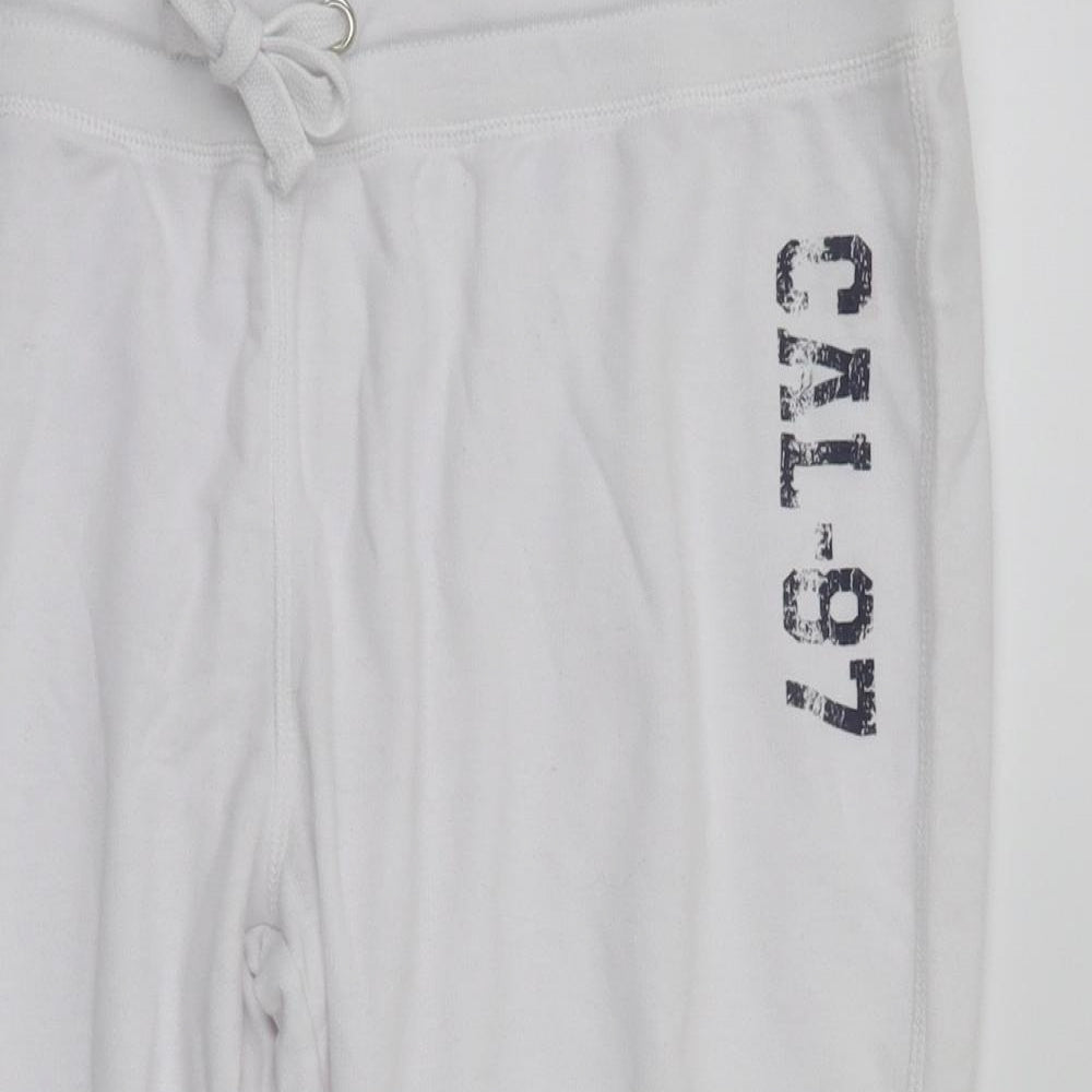 Preworn Womens White   Sweatpants Trousers Size 16 L20 in