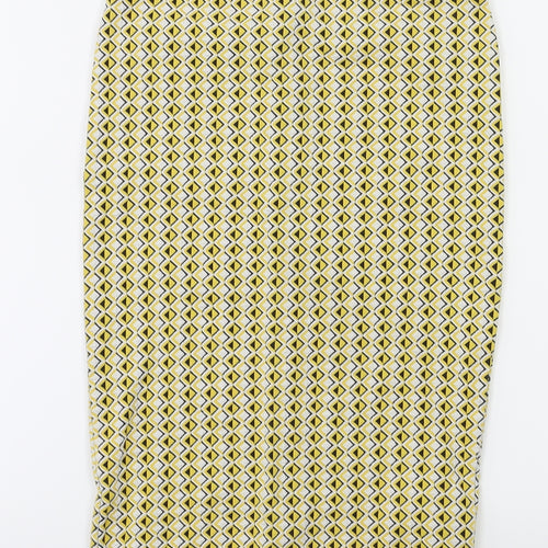 Zara Womens Yellow Argyle/Diamond  A-Line Skirt Size S