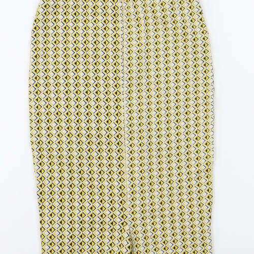 Zara Womens Yellow Argyle/Diamond  A-Line Skirt Size S