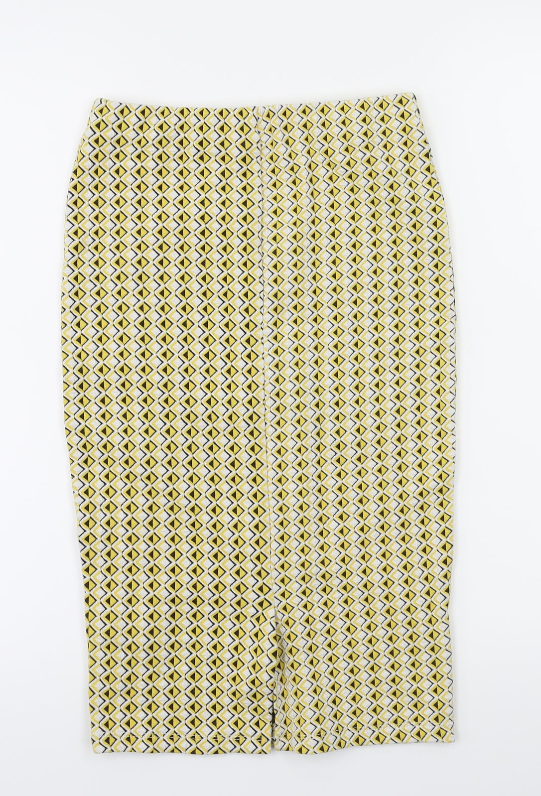 Zara Womens Yellow Argyle/Diamond  A-Line Skirt Size S