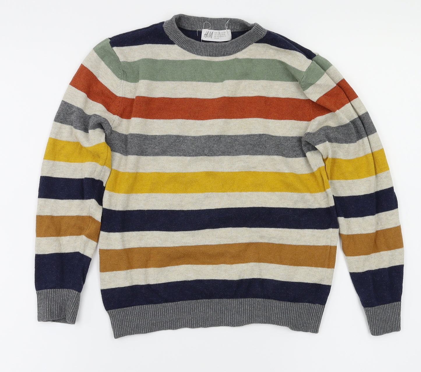 H&M Boys Beige Striped  Pullover Sweatshirt Size 6-7 Years