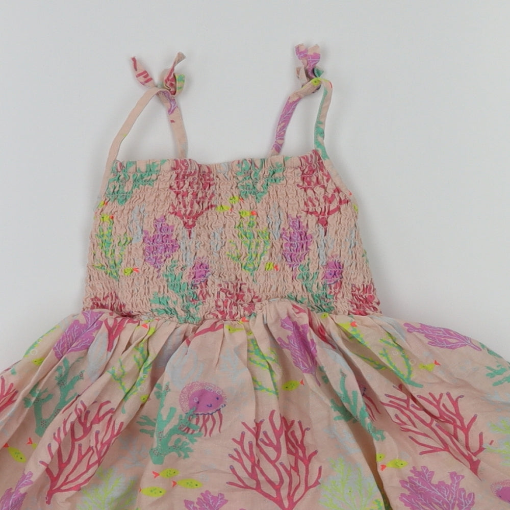 m&s Girls Pink Animal Print  Fit & Flare  Size 4-5 Years