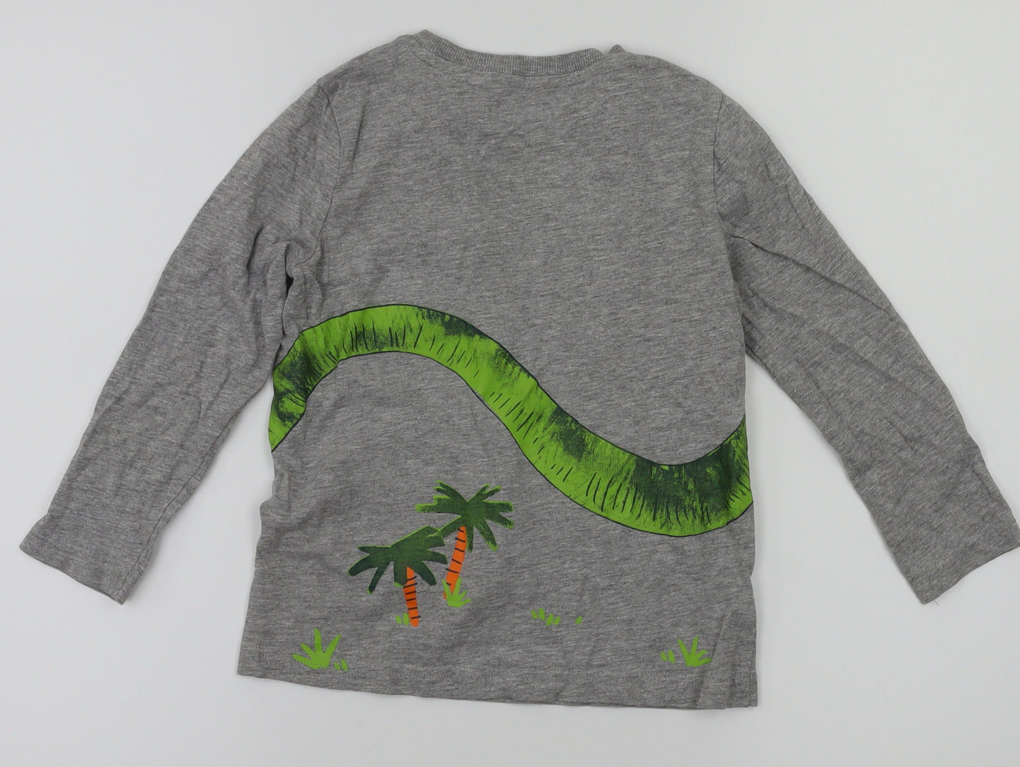 F&F Boys Grey Animal Print  Basic T-Shirt Size 5-6 Years