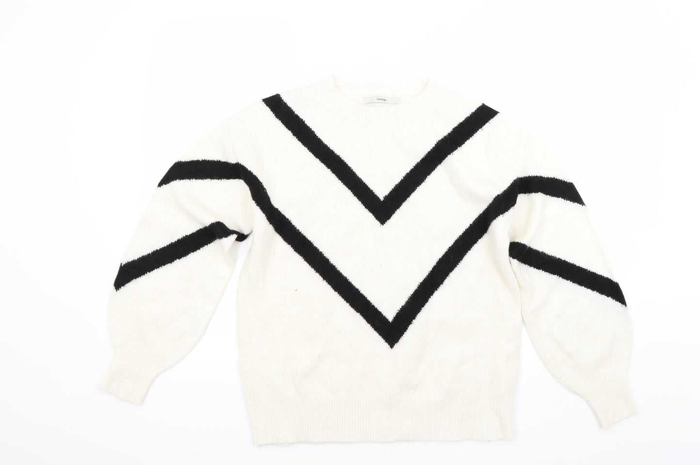 George Womens White   Pullover Jumper Size S