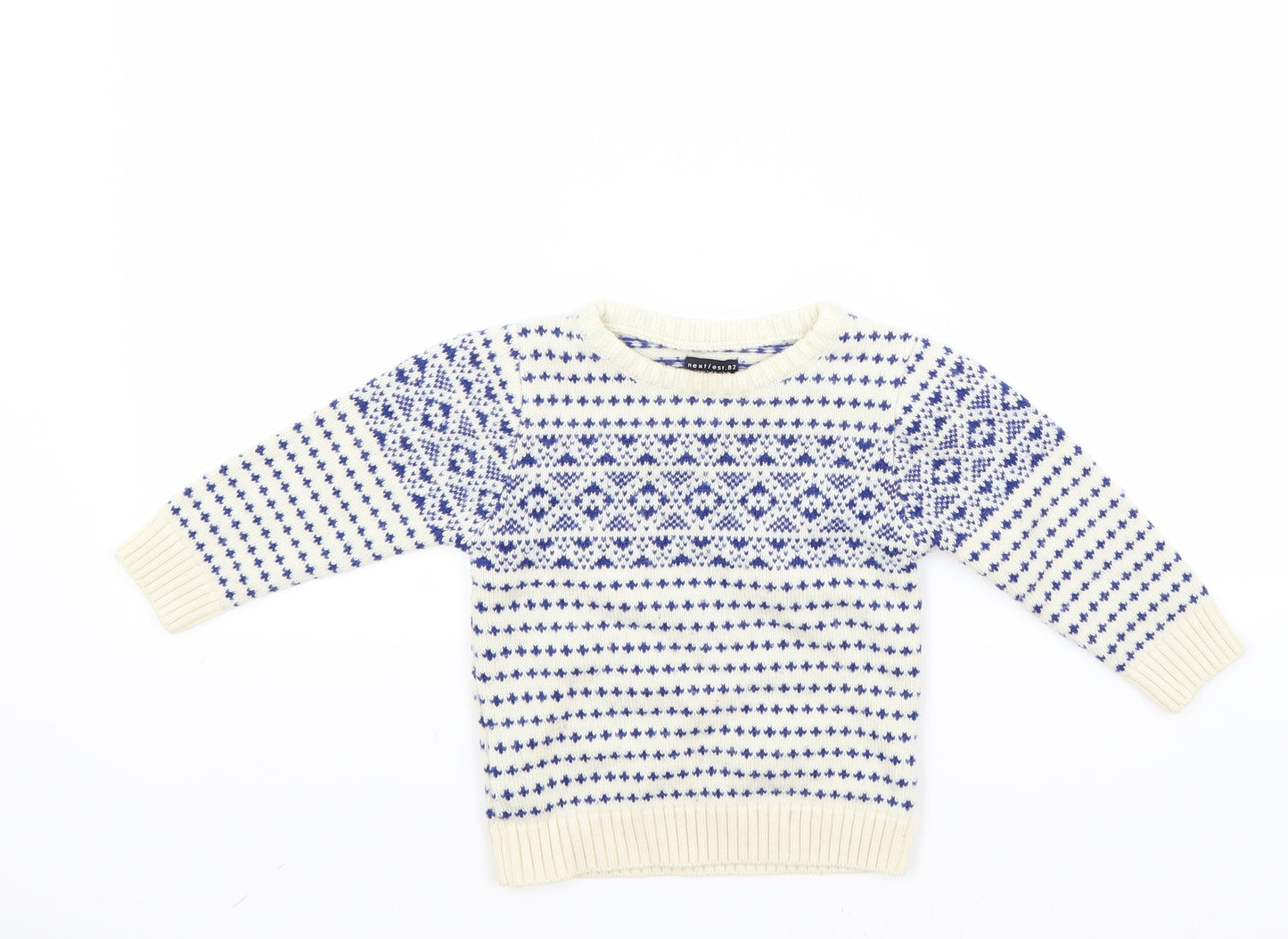 NEXT Boys White   Pullover Jumper Size 2 Years