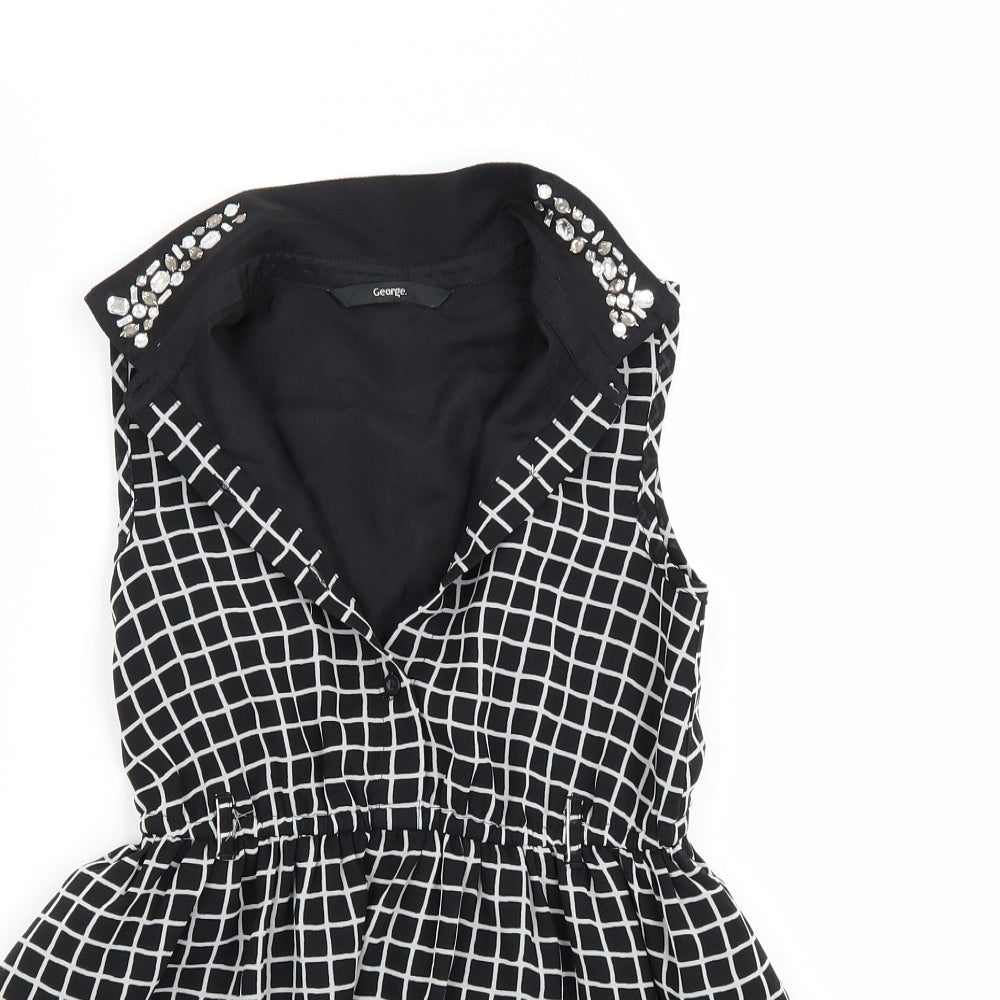 George Girls Black   Fit & Flare  Size 6-7 Years