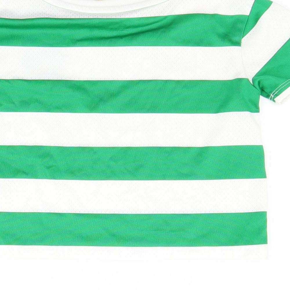 New Balance Boys Green Striped  Basic T-Shirt Size S  - Celtic FC