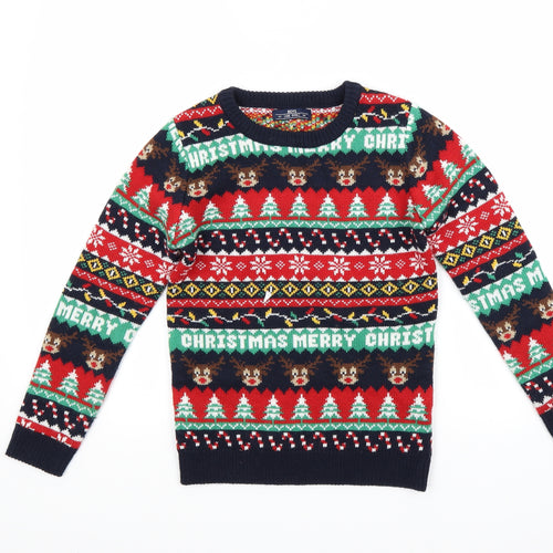 Matalan Boys Blue   Pullover Jumper Size 9 Years  - Christmas  Jumper