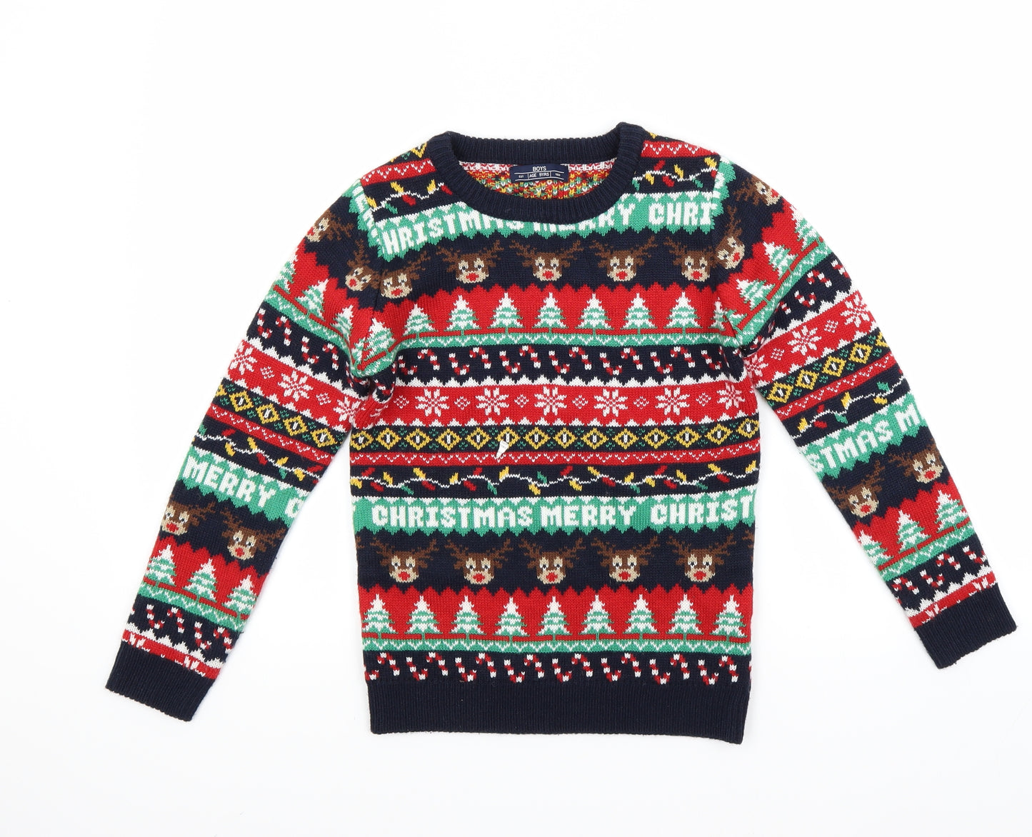 Matalan Boys Blue   Pullover Jumper Size 9 Years  - Christmas  Jumper