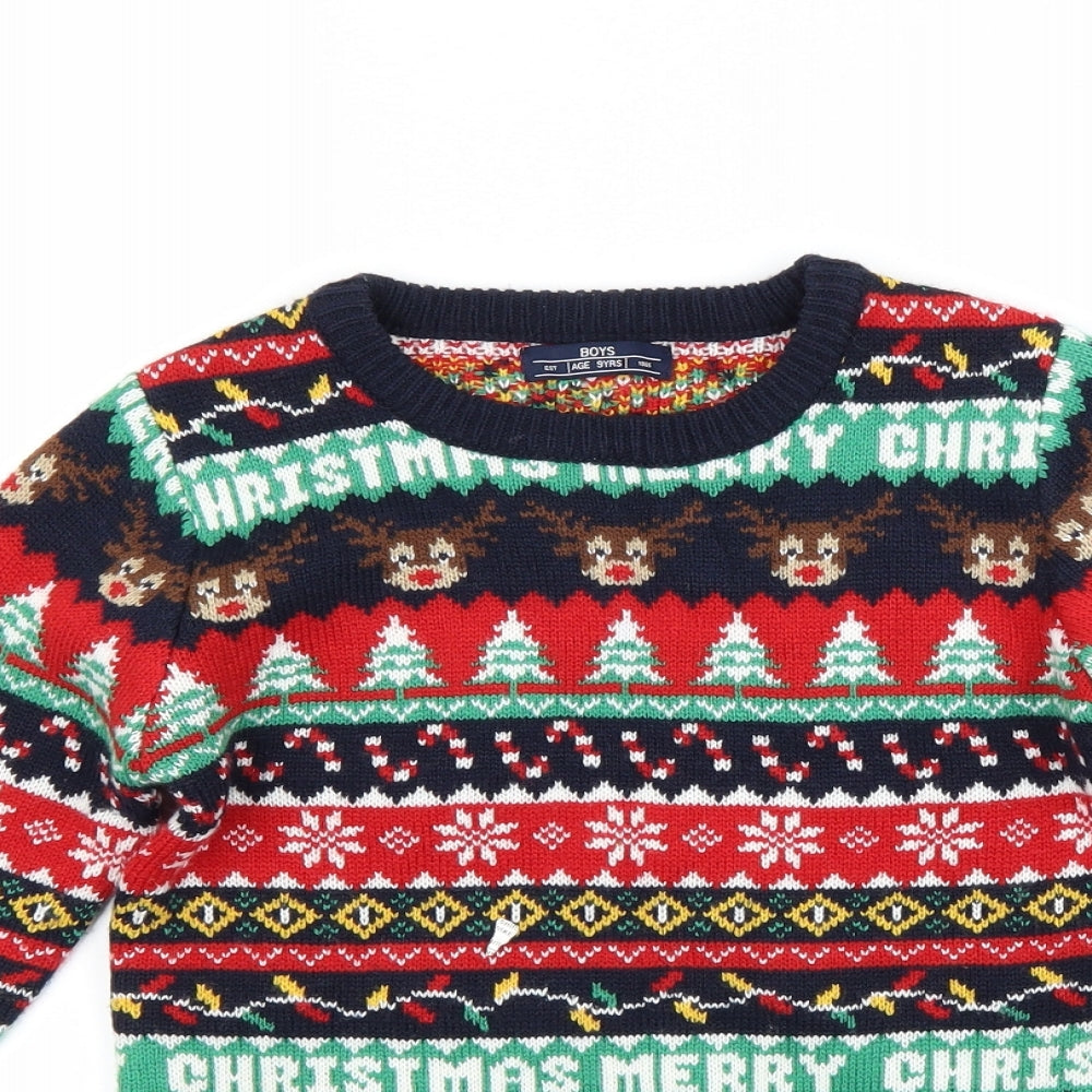 Matalan Boys Blue   Pullover Jumper Size 9 Years  - Christmas  Jumper