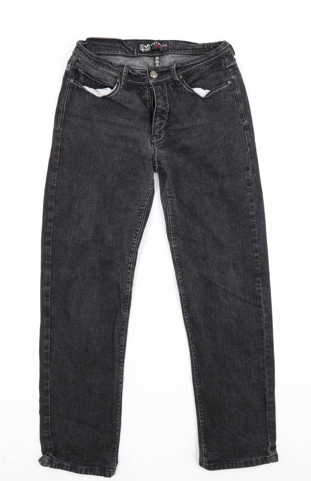 Kurt Muller Womens Black  Denim Straight Jeans Size 10 L28 in