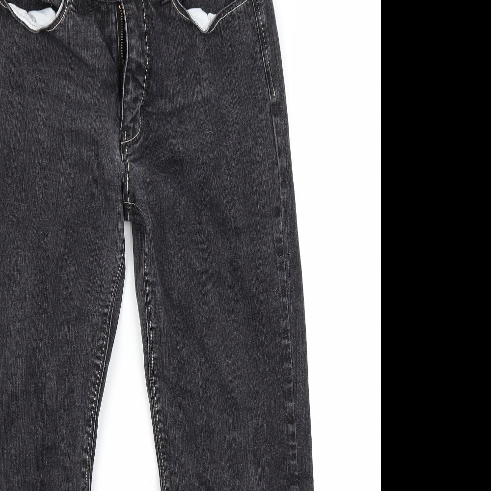 Kurt Muller Womens Black  Denim Straight Jeans Size 10 L28 in
