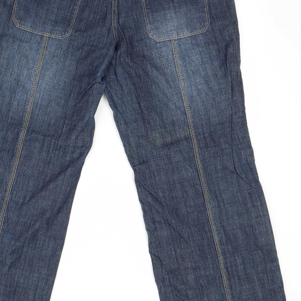 NEXT Womens Blue  Denim Wide-Leg Jeans Size 12 L27 in