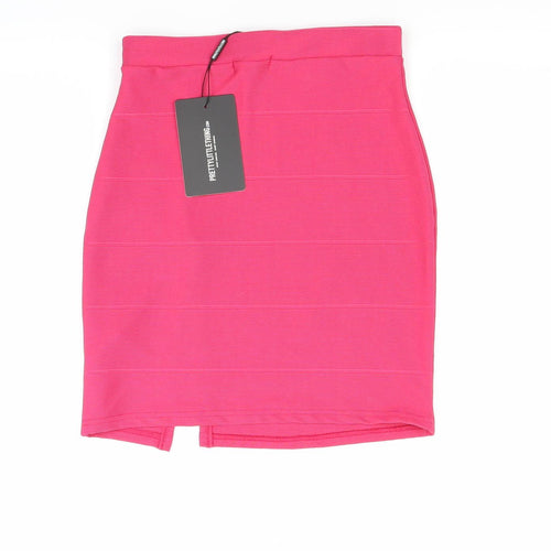 PRETTYLITTLETHING Womens Pink   Bandage Skirt Size 6