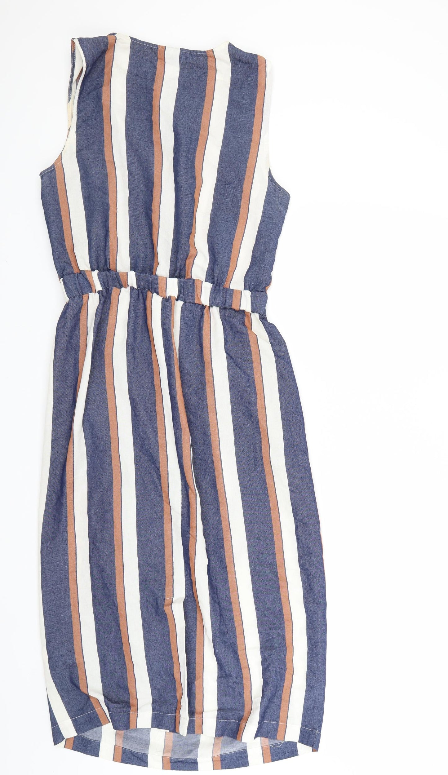 Warehouse Womens Blue Striped  A-Line  Size 12