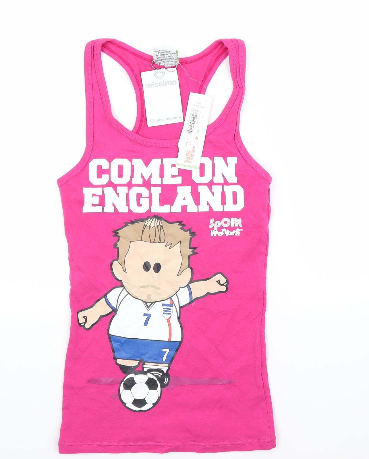 Missimo Womens Red   Basic Tank Size 10  - England Football