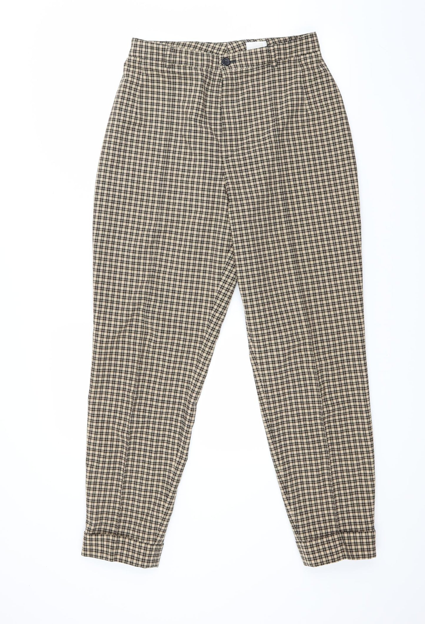 Lecomte Womens Brown Check  Trousers  Size 10 L28 in
