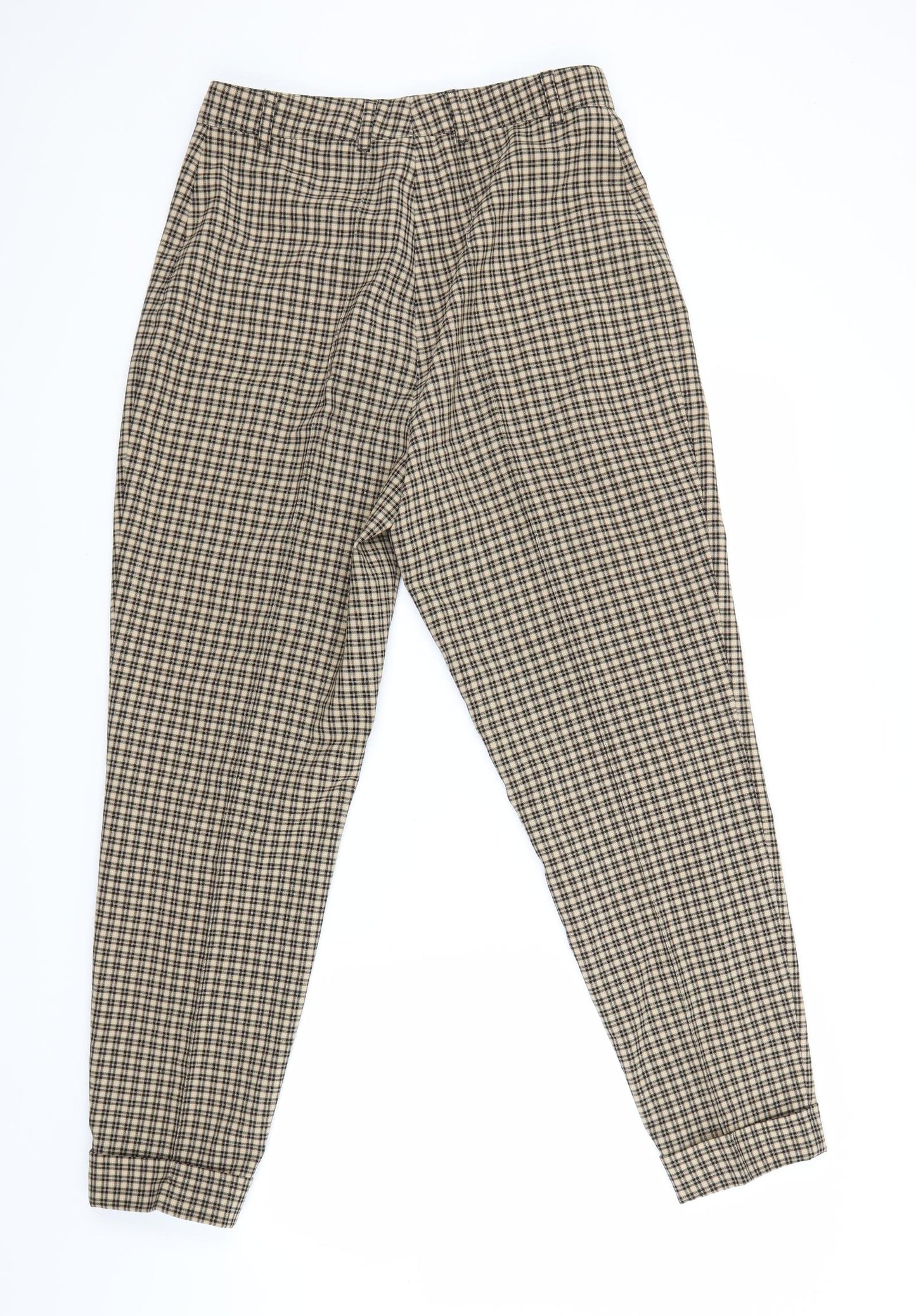 Lecomte Womens Brown Check  Trousers  Size 10 L28 in