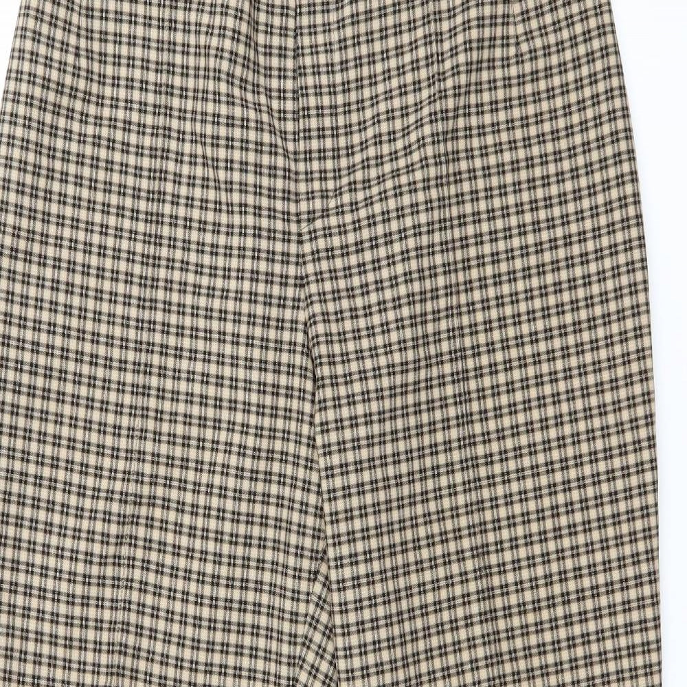 Lecomte Womens Brown Check  Trousers  Size 10 L28 in