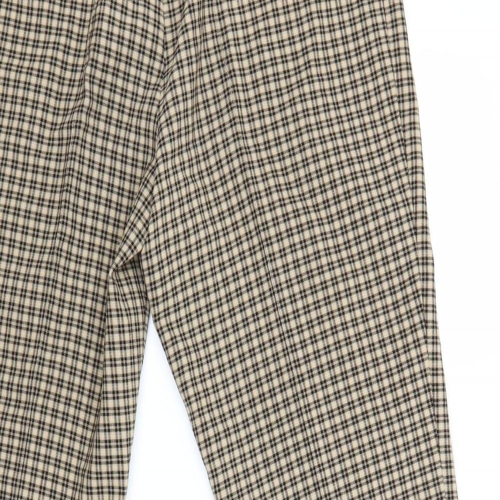 Lecomte Womens Brown Check  Trousers  Size 10 L28 in