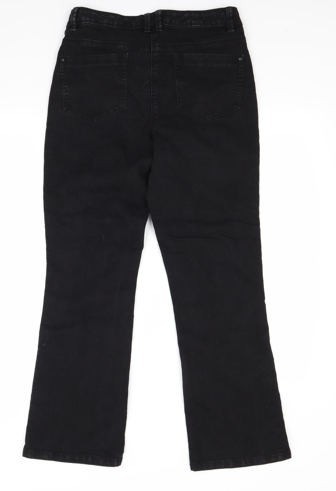 BHS Womens Black  Denim Bootcut Jeans Size 12 L28 in