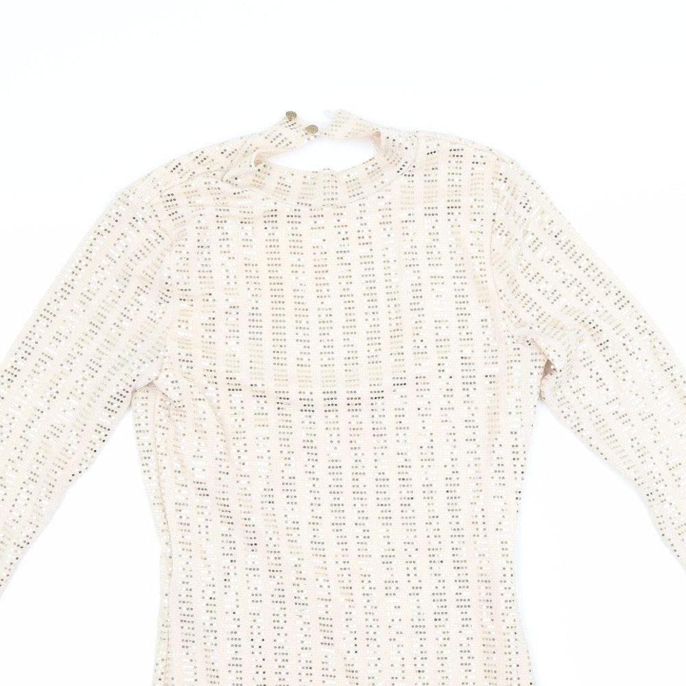River Island Womens Beige   Bodycon  Size 10